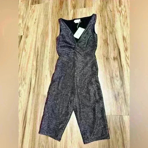Lovers + Friends Revolve Galaxy Black Sleeveless Amie Romper Twist Front XXS - Picture 4 of 9